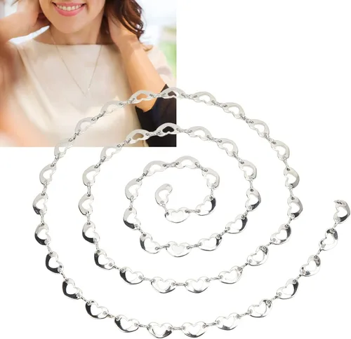 Vista 5 de plplaaoo Waist Chain,1 Yard Love Waist Chain for Women,Belly Chains for The Waist,Exquisite Simple Crystal Glass Rhinestones Waist Chain,Belly Chain