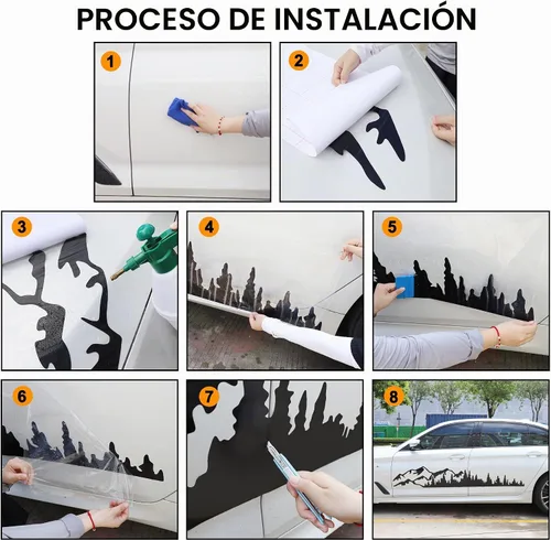 Vista 7 de TOMALL 1 par de calcomanías de 149 cm de árboles y bosque de montaña, vinilo para puerta lateral del auto, calcomanías gráficas de bosque