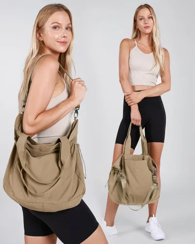 Vista 2 de ASLABCREW Bolsa de mano para mujer, 18L con cincha lateral con correa ajustablebolsa de mano extra, bolsa de hombro ligera