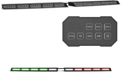Vista 12 de SpeedTech Lights Raptor Elite TIR - Barra de luz LED estroboscópica para parabrisas superior, con soporte y caja de control, color ámbar/ámbar