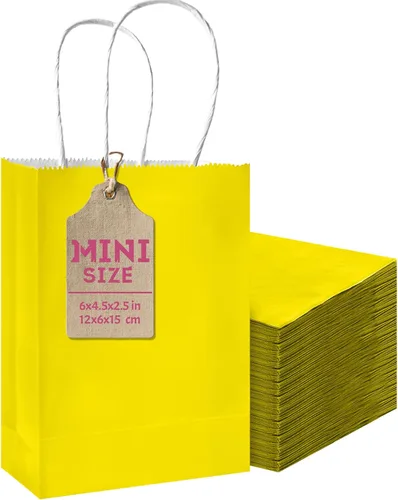 Vista 19 de qiqee Paquete de 50 bolsas de regalo de papel negro con asas a granel 13"x10.3"x4.6" bolsas de favor para fiestas de tamaño grande múltiples usos