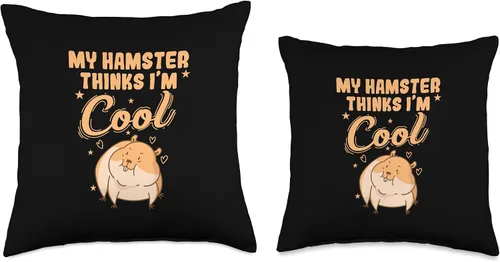 Vista 3 de My Hamster thinks I'm cool Rodent Pet Throw Pillow