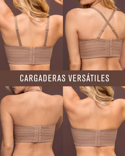 Vista 5 de Leonisa Brasier sin almohadillas con aros, sin tirantes, con encaje, para mujer