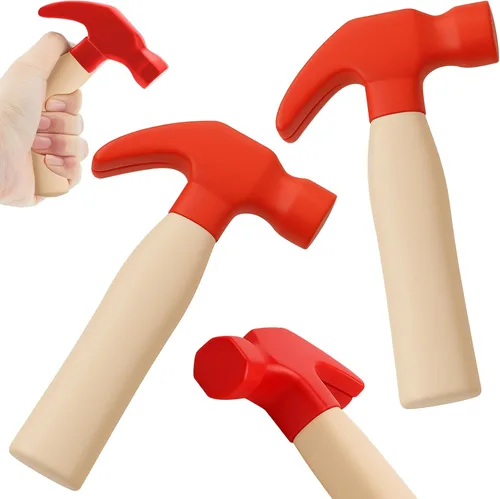 Vista 7 de Zhanmai 2 martillos de espuma de juguete, regalo divertido para niños y niñas, martillos de simulación para liberar la ansiedad, juguete educativo