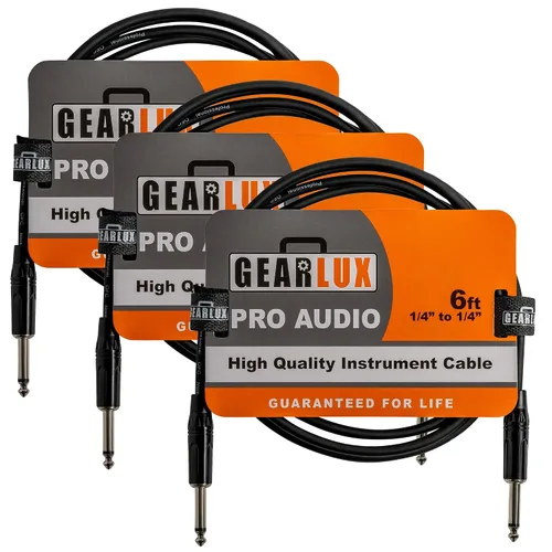 Vista 15 de Gearlux Cable de instrumento/cable de guitarra, 1/4 de pulgada, recto a recto, negro, 6 pies - paquete individual