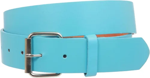 Vista 8 de Beltiscool 1 1/2" (38 mm) Snap On Plain Leather Jean Belt con hebilla de rodillo Amarillo