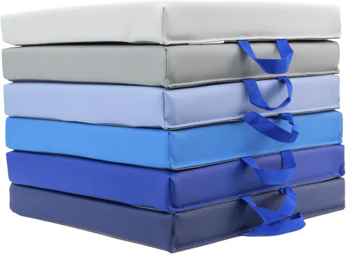 Vista 14 de SoftScape - Cojines de piso cuadrados de 15 pulgadas con asas; asientos flexibles para la educación a distancia en el hogar, guardería, preescolar