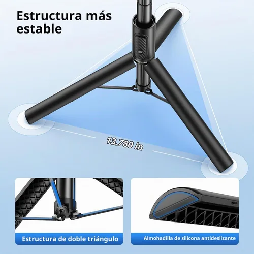 Vista 5 de SYNCWIRE Trípode de teléfono Selfie Stick de 55 pulgadas para iPhone, palo selfie de aluminio extensible todo en uno con control remoto, trípode