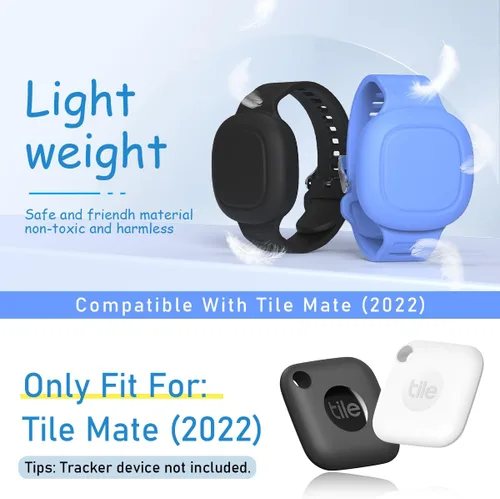 Vista 2 de [Paquete de 2] Funda para pulsera Tile Mate impermeable, de silicona suave, compatible con Tile Mate (2022), funda oculta para niños, adolescentes