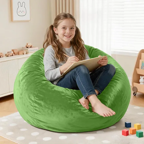 Vista 64 de Silla Puf de 2 Pies con Funda de Terciopelo Ultra Suave Sofá Puf con Espuma con Memoria Sillas Puf de Tamaño Grande Sofá Perezoso para Dormitorio