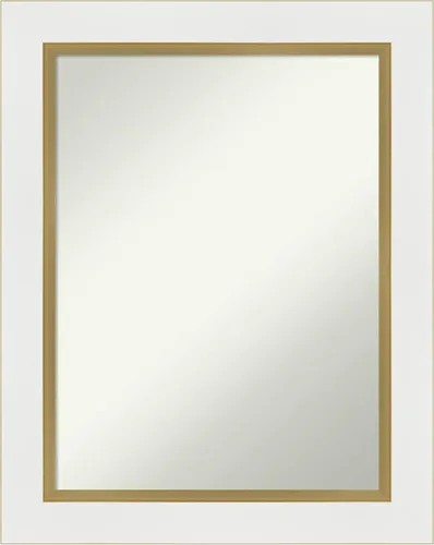 Vista 22 de Amanti Art Espejo de baño plateado para sobre el fregadero, espejo cuadrado de níquel cepillado de 30 x 30 pulgadas, marco moderno grande, se cuelga