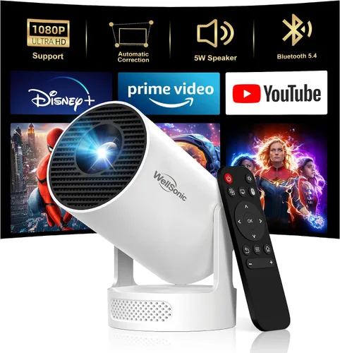 Vista 10 de Compatible con Netflix Smart Projector con Whale TV, proyector Native 1080P compatible con 4K, enfoque automático y Keystone automático, Dolby