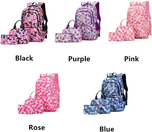 Vista 7 de MITOWERMI 3Pcs Backpack for Girls Boys Kids Backpack with Lunch Box for Elementary Middle High School