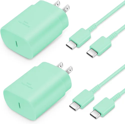 Vista 17 de GUUSMART Cargador tipo C, paquete de 2 cables de carga USB C de 25 W de largo y 6 pies Cargador tipo C Bloque de carga rápida compatible con Negro