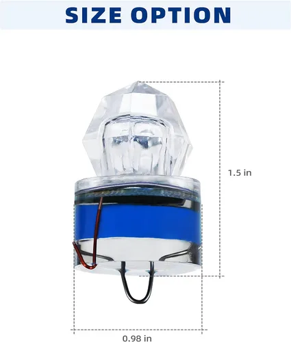 Vista 3 de BLUEWING 5pcs Diamond Fishing Lights LED Deep Drop Underwater Flashers Water-Activated Lighted Fish Lures for Swordfish, Tilefish, Halibut, Tuna