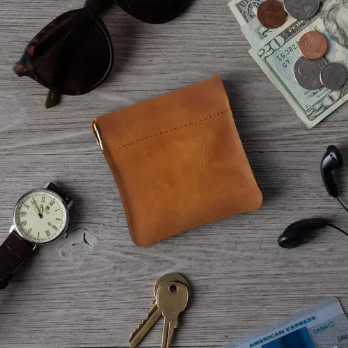 Vista 70 de Monedero clásico a presión, de cuero, para hombre de Nabobb, negro