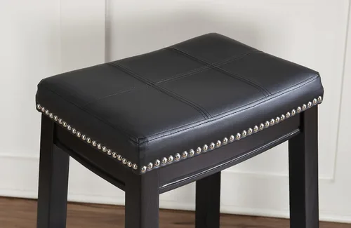 Vista 10 de Linon Claridge Taburete de mostrador, negro, 26 x 18 x 12.75 pulgadas