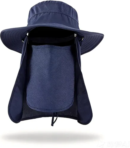 Vista 9 de YR.Lover Gorra de pesca de ala ancha con protección solar UV para exteriores con solapa extraíble