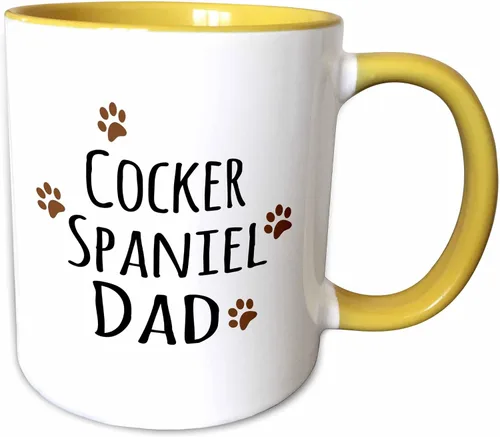 Vista 11 de 3dRose Cocker Spaniel Dog Dad - Taza de 11 onzas, color negro