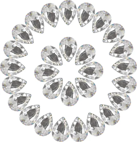 Vista 23 de Jyukan DIY lágrima de cristal AB resina diamantes de imitación Pointback cristal facetado fabricación de joyería artesanal (50 unidades)