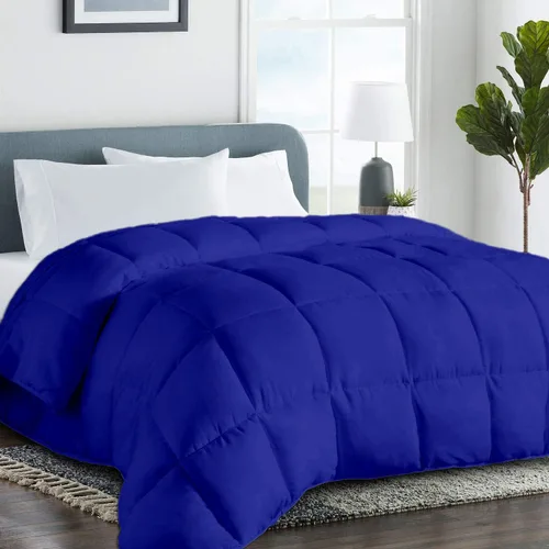 Vista 13 de Edredón de algodón alternativo hipoalergénico para todas las estaciones, ultra suave, relleno 750, tamaño individual XL, mide 68 x 92 pulgadas, Negro