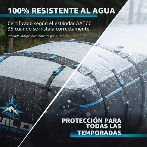 Vista 4 de Portaequipajes para techo – 15 pies cúbicos de largo, impermeable suave cubierta para techo de coche, bolsa de carga resistente con ganchos