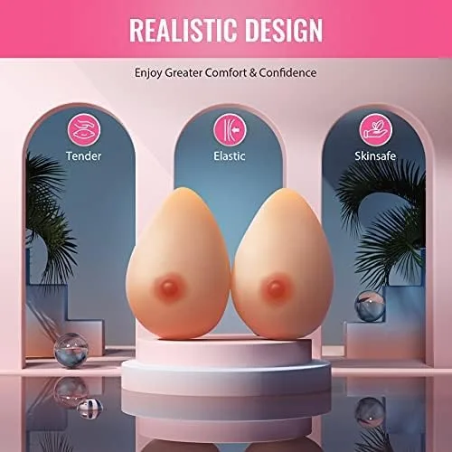 Vista 2 de Y-NOT Formas de pecho de silicona para travestis, mastectomía tetas falsas prótesis