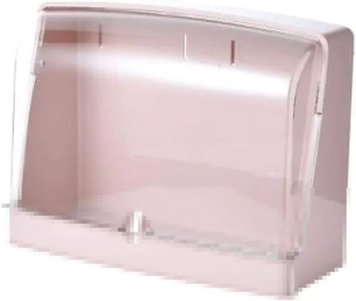 Vista 3 de FMURY - Percha de pared para baño, a prueba de polvo e impermeable, con solapa transparente, caja de almacenamiento para cosméticos, estante de Negro
