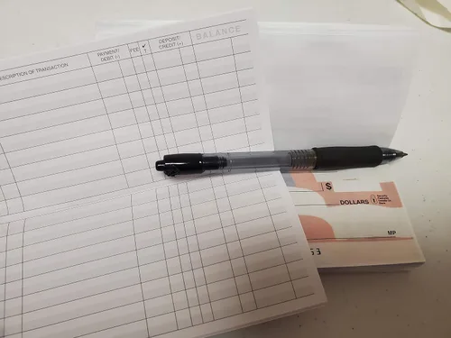 Vista 4 de Registro de chequera, fabricado en los EE. UU., Registros de cheques para registros personales y de transacciones en blanco para bancos personales
