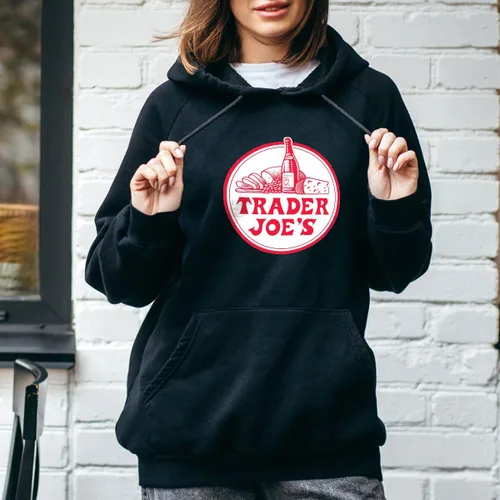 Vista 4 de Sudaderas con capucha Trader Joes Girl Boy unisex regalo para hombres, camisas de manga para mujeres, familia, amigos, bolsillo, novedad, sin