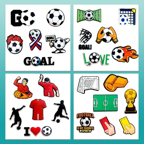Vista 4 de Dijes deportivos para decoración de zuecos, accesorios para hombres de béisbol, sóftbol, fútbol, baloncesto, fútbol, accesorios