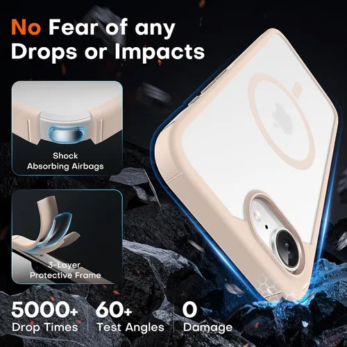 Vista 370 de TOCOL Funda para iPhone 11, compatible con Magsafe, protección completa de cámara, imanes integrados, protección contra caídas, funda translúcida