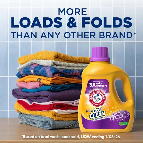 Vista 3 de ARM & HAMMER Plus OxiClean con Odor Blasters - Detergente líquido para ropa
