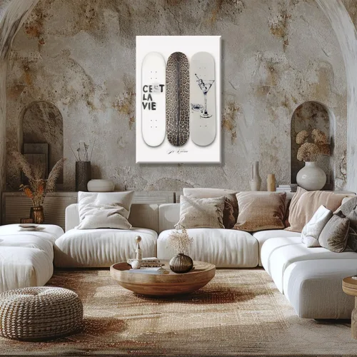 Vista 5 de Póster de Martini Sucio Niña de la Ciudad de Nueva York Arte de Pared Tendencia Leopardo Patineta Impresión en Lienzo Decoración Estética