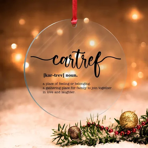 Vista 12 de Adorno colgante para árbol de Navidad, definición de hermano, regalo de vacaciones, adorno acrílico para árbol de Navidad, definición de sustantivo