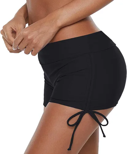 Vista 2 de Century Star Pantalones cortos de natación para mujer, elásticos, de cintura alta, pantalones cortos deportivos, traje de baño, tankini, pantalones