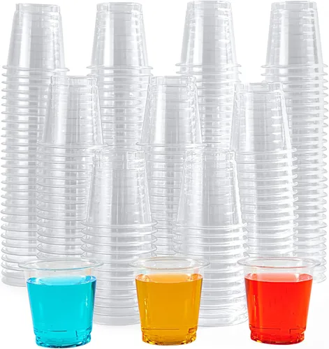 Vista 10 de Lilymicky paquete de 500 unidades de vasos de chupito de plástico de 1 onza, vasos desechables transparentes de 1 onza para vodka, whisky, tequila