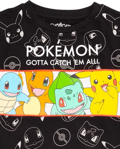 Vista 5 de Pokemon Camisetas para niños con personajes de Pikachu verde o negro