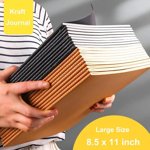 Vista 5 de Paquete de 24 cuadernos grandes de 8.5 x 11 pulgadas en blanco sin forro