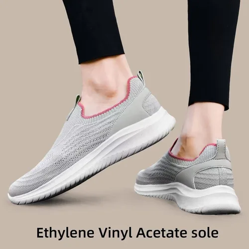 Vista 6 de TIOSEBON Tenis para caminar para mujer, de punto, cómodos, de malla transpirable, ligeros