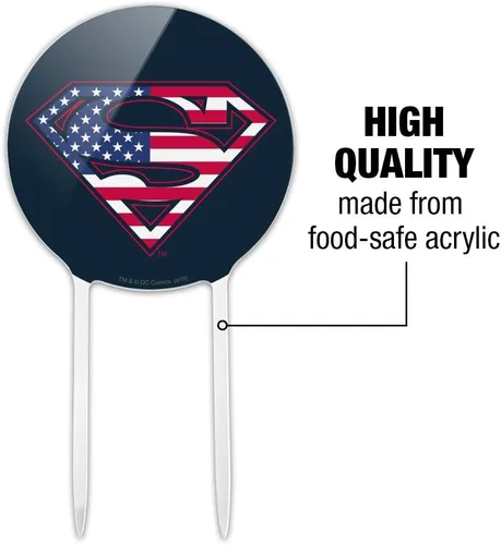 Vista 6 de Acrílico Superman USA Bandera Americana Escudo Logo Decoración de Fiesta para Boda Aniversario Cumpleaños Graduación