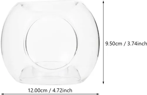 Vista 4 de Uonlytech Portavelas de vidrio transparente quemador de aceite esencial Quemador de cera de vela de tarta calentador difusor aroma calentadores