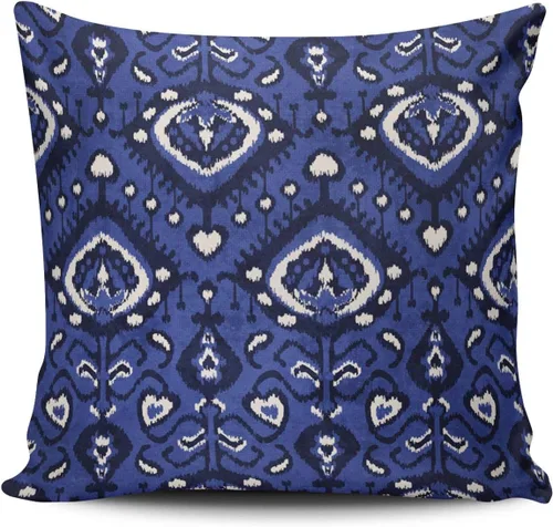 Vista 54 de Fundas de almohada decorativas Ikat con patrón de diamante en rojo y crema, cojín personalizable rectangular, tamaño 12 x 16 pulgadas, funda