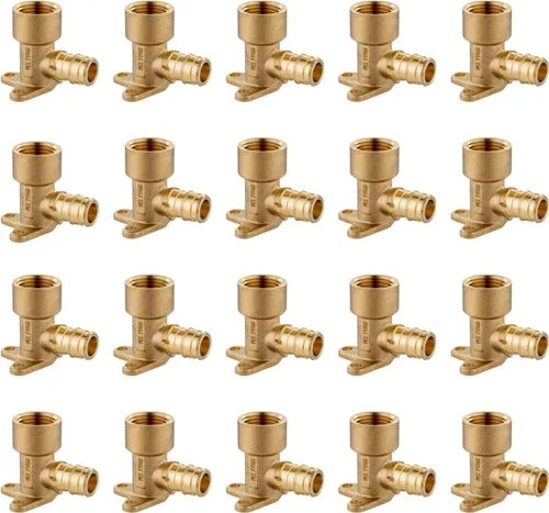 Vista 10 de EFIELD Pex A Expansion - Codo de latón de flujo completo de 1/2 "x 1/2" hembra NPT Drop-ear, ASTM F1960 (PEX1960116)