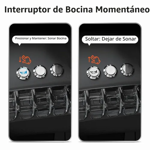 Vista 4 de Interruptor de botón de claxon DaierTek 12 voltios botón momentáneo de presión botón de claxon de aire de 12 V interruptor de altavoz LED acero