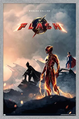 Vista 12 de Trends International DC Comics Movie The Flash - Póster de pared de una hoja, 22.4 pulgadas de largo x 14.7 pulgadas, versión enmarcada de madera