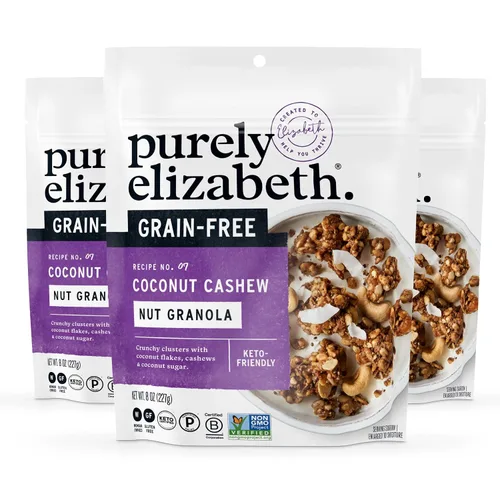 Vista 9 de purely elizabeth Puramente Elizabeth GrainFree Superfood Granola GlutenFree Vegan + Paleo Keto Certificado hecho con puré orgánico 8oz, mantequilla