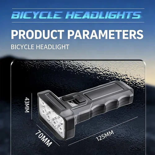 Vista 8 de Nuevas luces LED para bicicleta recargables, faro de bicicleta súper brillante, 6 modos tipo C recargable para bicicleta, luces impermeables