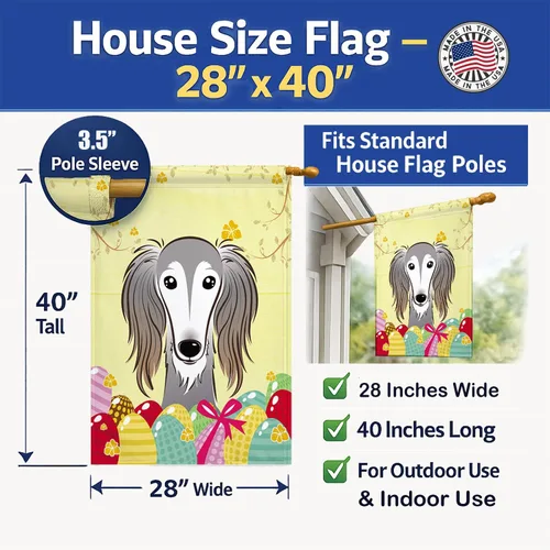 Vista 200 de Caroline's Treasures BB1923GF Bandera decorativa para jardín con diseño de Border Collie, para caza de huevos de Pascua, para jardín, jardín, patio