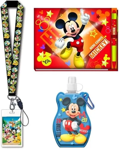Vista 5 de Autograph Book 2022 y bolígrafo, cordones para niños y botella de agua de Mickey